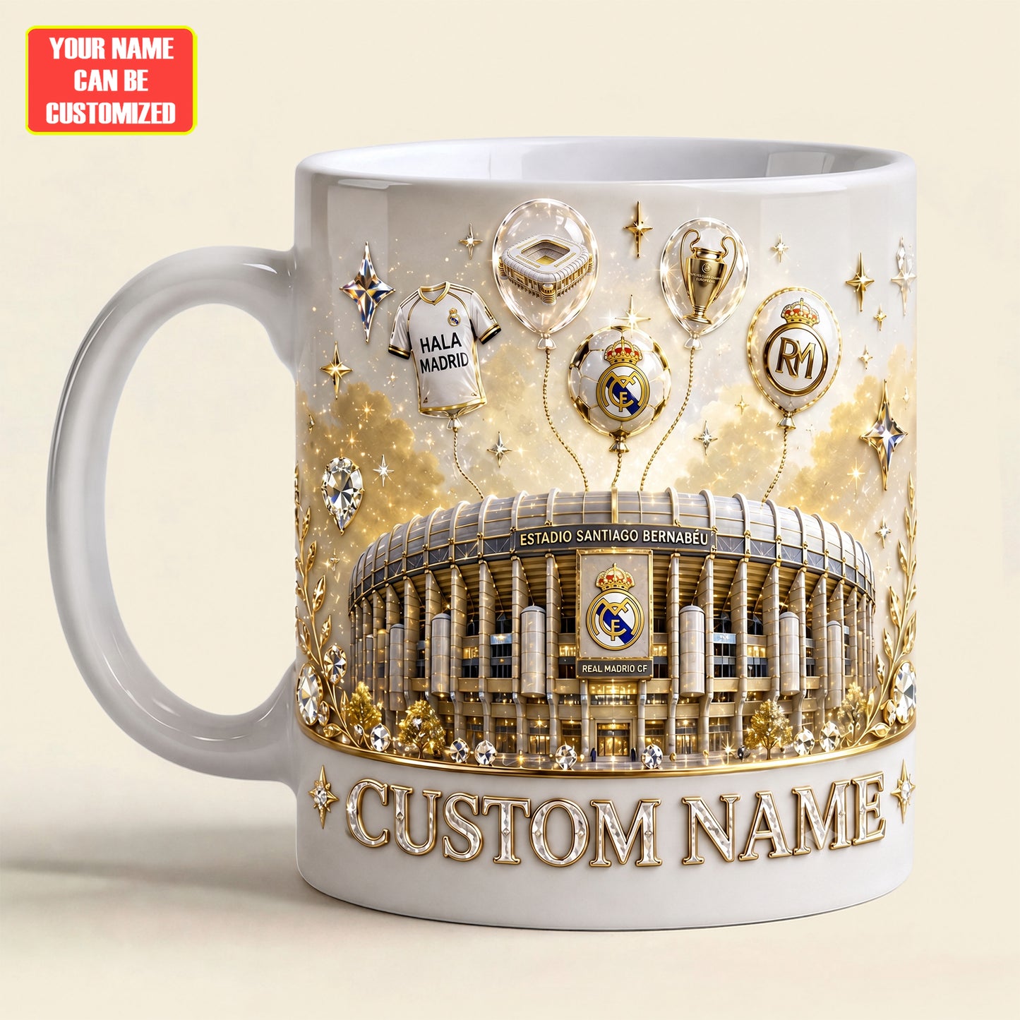 Real Glory Accent Mug , Cream Mug Gifts , Holiday Gifts