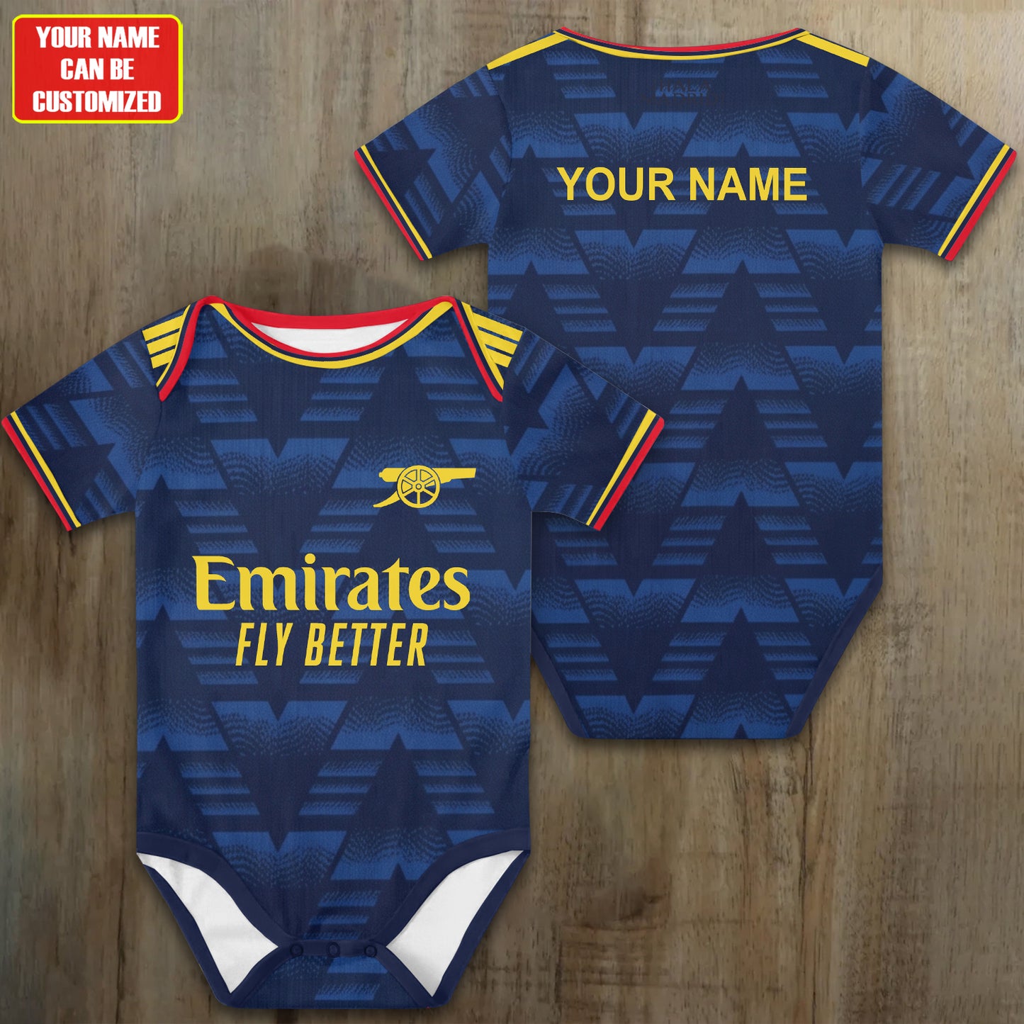 Customized Arsenal Away 26/27 Soccer Jersey , Baby Rib Bodysuit Sizes