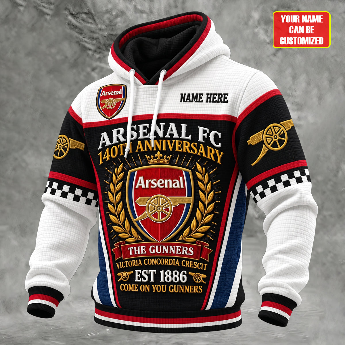 Personalized Arsenal Gunners 2026 Fabric Hooded Sweatshirt
