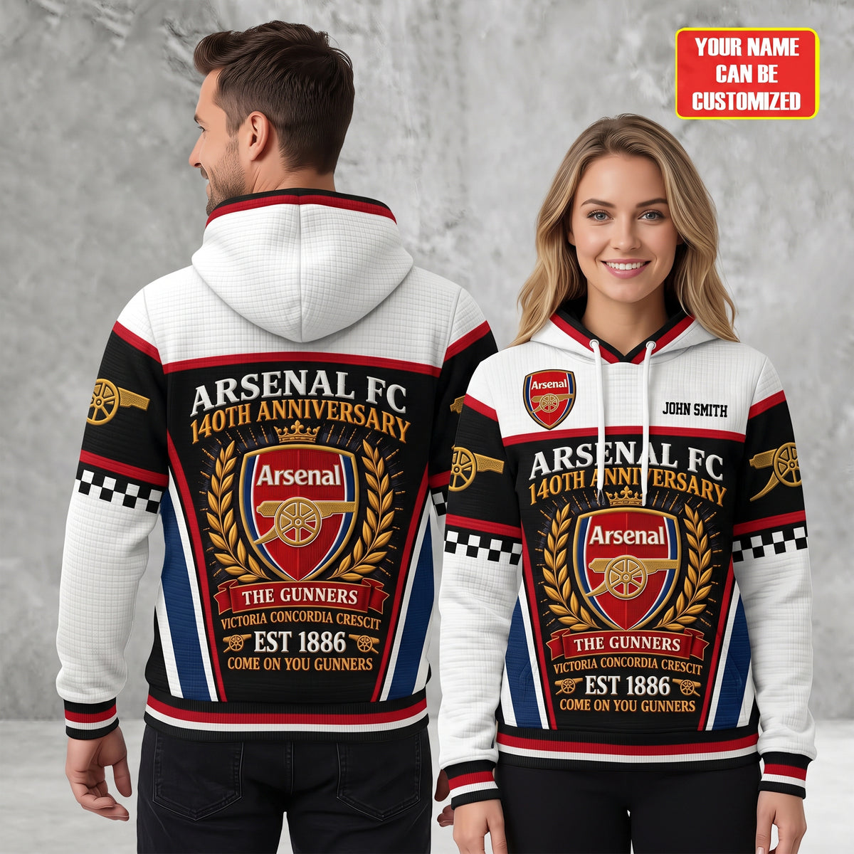 Personalized Arsenal Gunners 2026 Fabric Hooded Sweatshirt