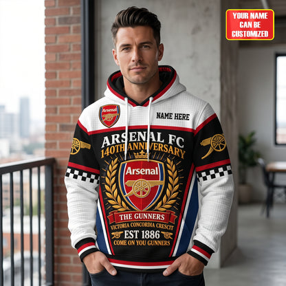 Personalized Arsenal Gunners 2026 Fabric Hooded Sweatshirt