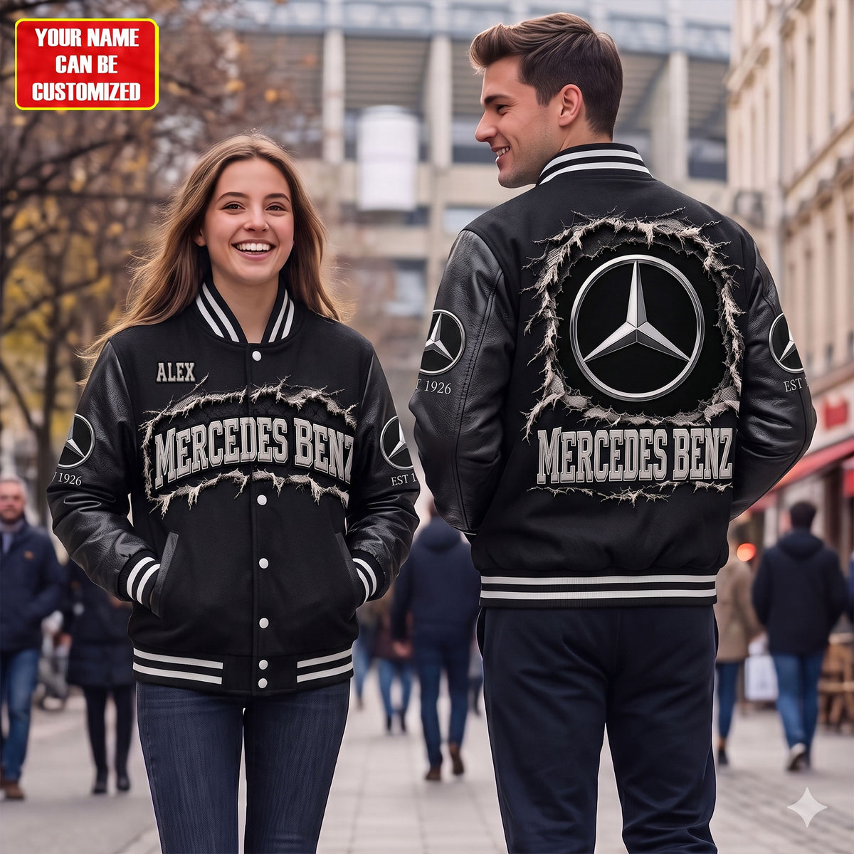Merc Luxury Auto Heritage - Personalized Distressed Varsity Jacket