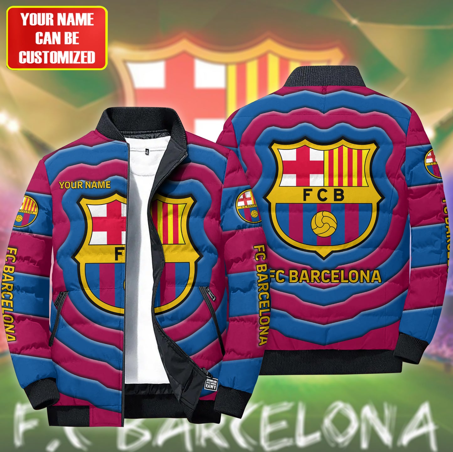 Personalized Barca FC Sport Puffer Jacket 3D