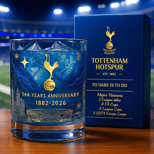 Personalized Tottenham 144 Years Anniversary Whisky , Tottenham Whiskey Glass, Holiday Gifts