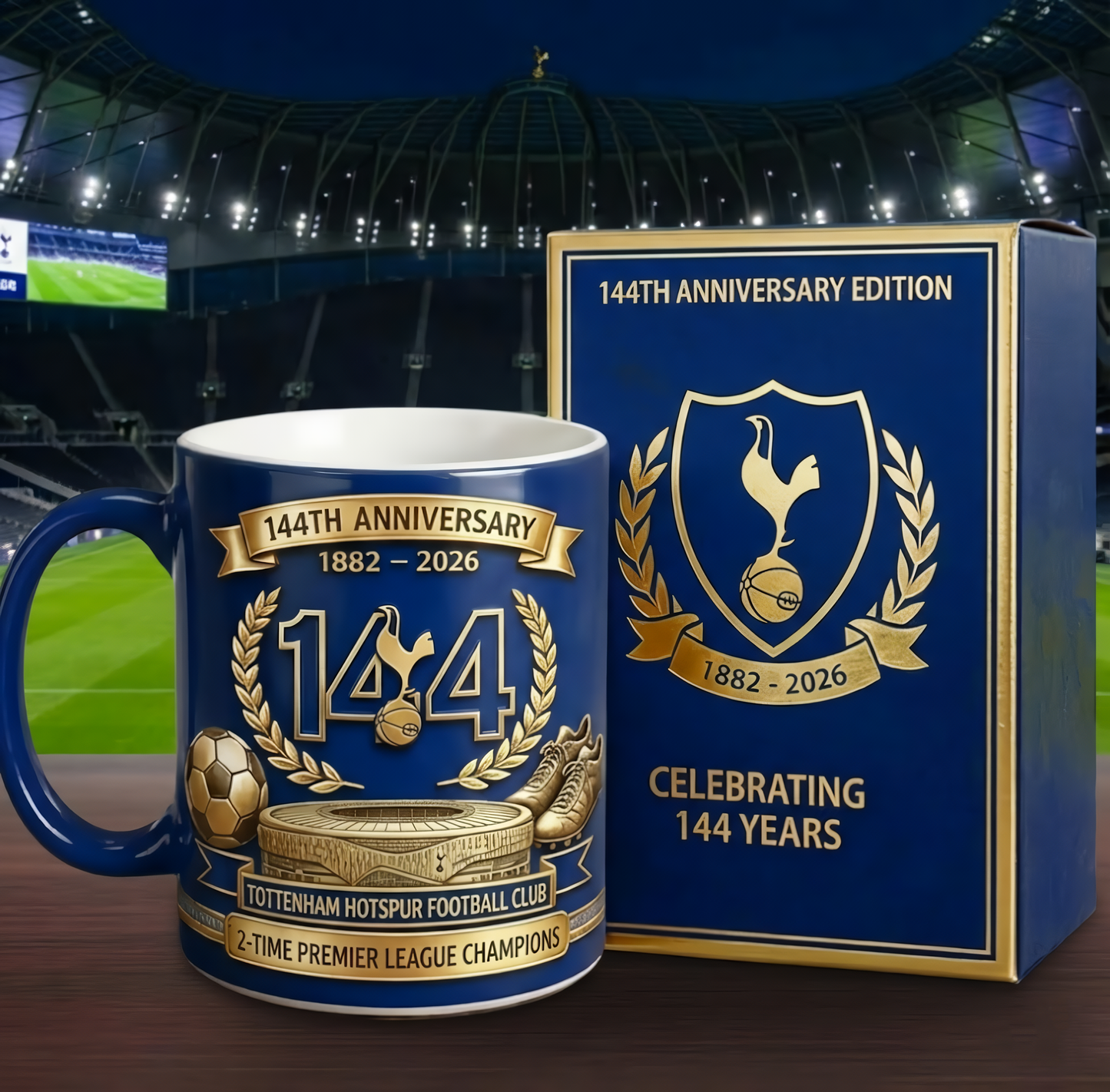 Tottenham 144 Years Anniversary Accent Mug , Cream Mug Gifts , Holiday Gifts