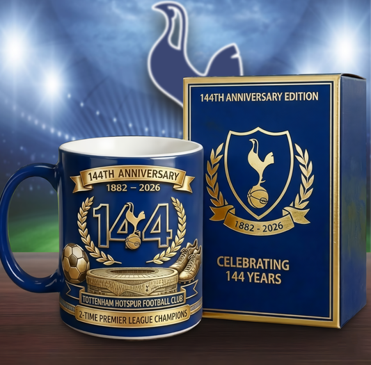 Tottenham 144 Years Anniversary Accent Mug , Cream Mug Gifts , Holiday Gifts