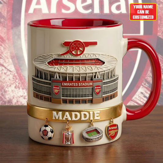 Personalized Arsenal Gunners Accent Mug , Cream Mug Gifts , Holiday Gifts