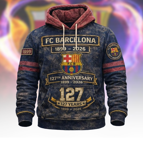 Customized Barca 127th Est.1899 Vintage Unisex Hoodie (1899-2026)
