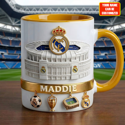 Real FC Stadium Accent Mug , Cream Mug Gifts , Holiday Gifts