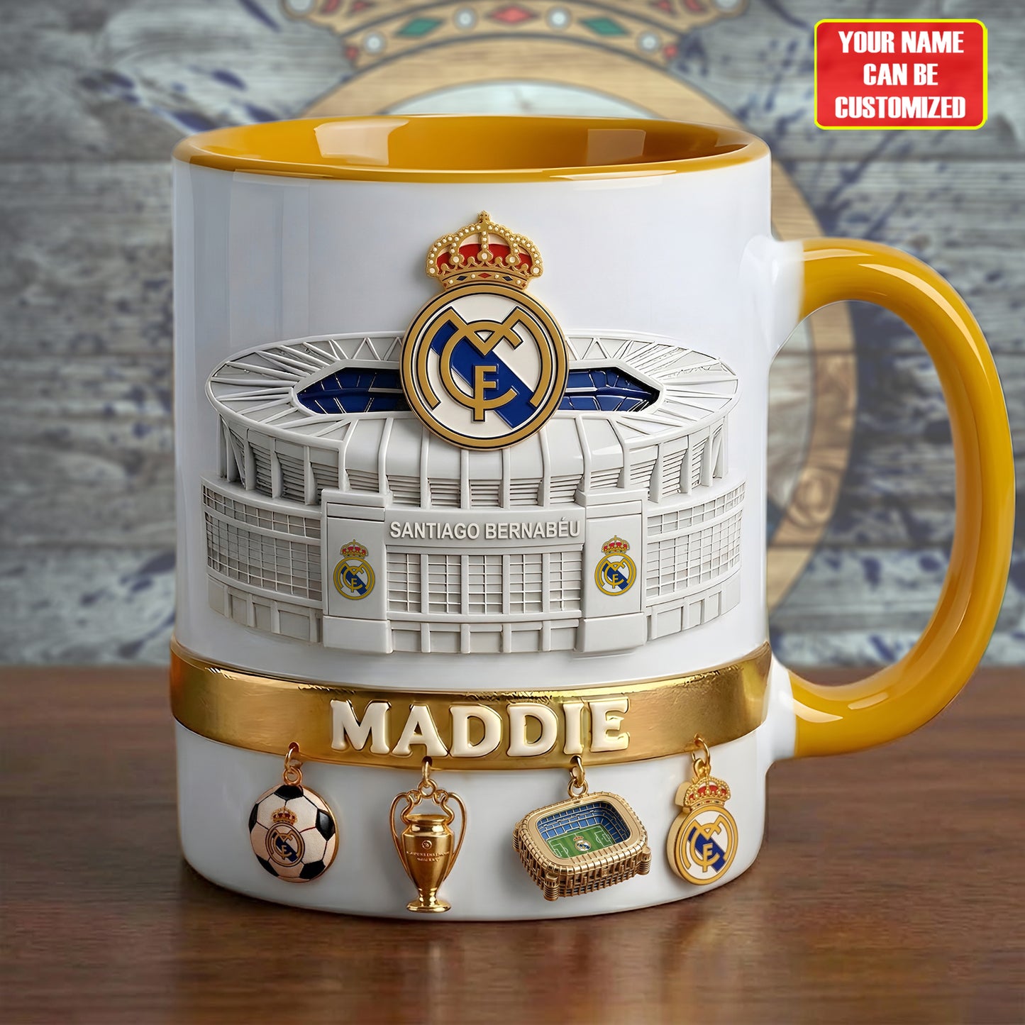 Real FC Stadium Accent Mug , Cream Mug Gifts , Holiday Gifts