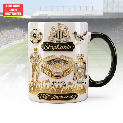 Personalized Newcastle Celebrate 145th Anniversary Accent Mug , Cream Mug Gifts , Holiday Gifts (1881-2026)