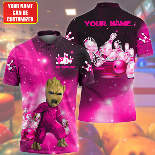 Personalized Name Pink Gr Bowling All Over Printed Unisex Shirt Q230403