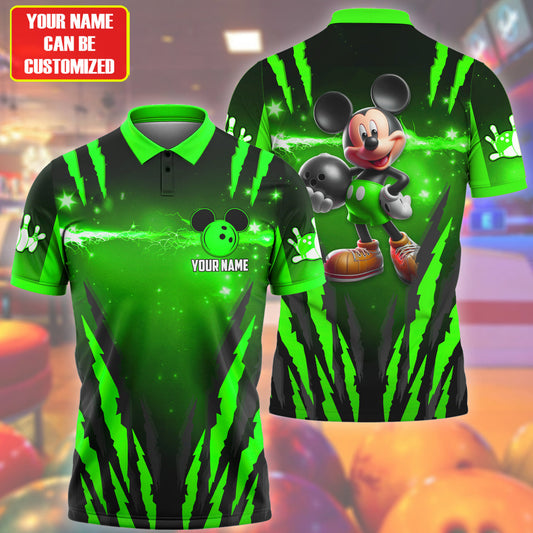 Personalized Name Mk Bowling Q4 Green Version All Over Printed Unisex Shirt Q230405