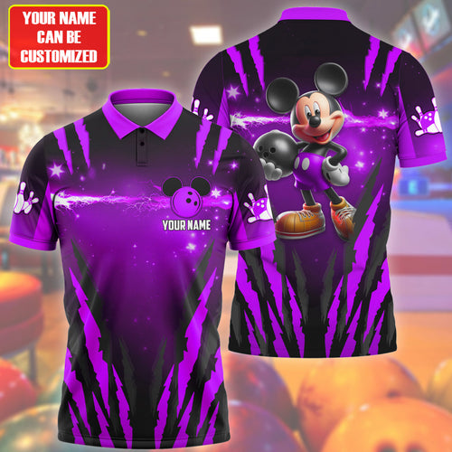 Personalized Name Mk Bowling Q4 Purple Version All Over Printed Unisex Shirt Q230405