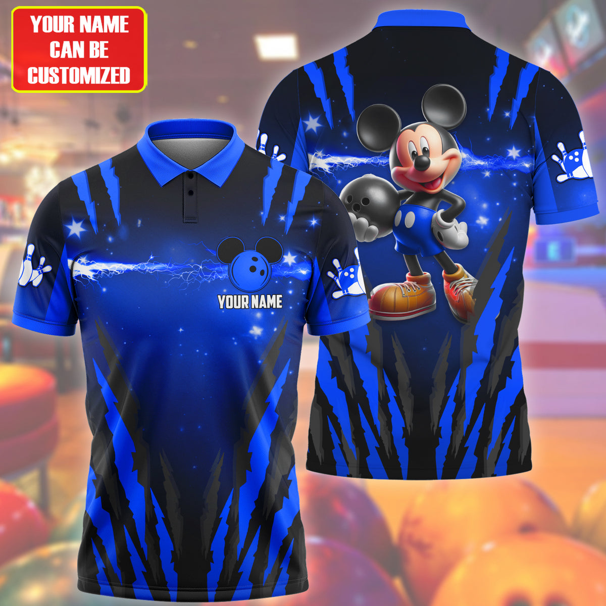Personalized Name Mk Bowling Q4 Blue Version All Over Printed Unisex Shirt Q230405