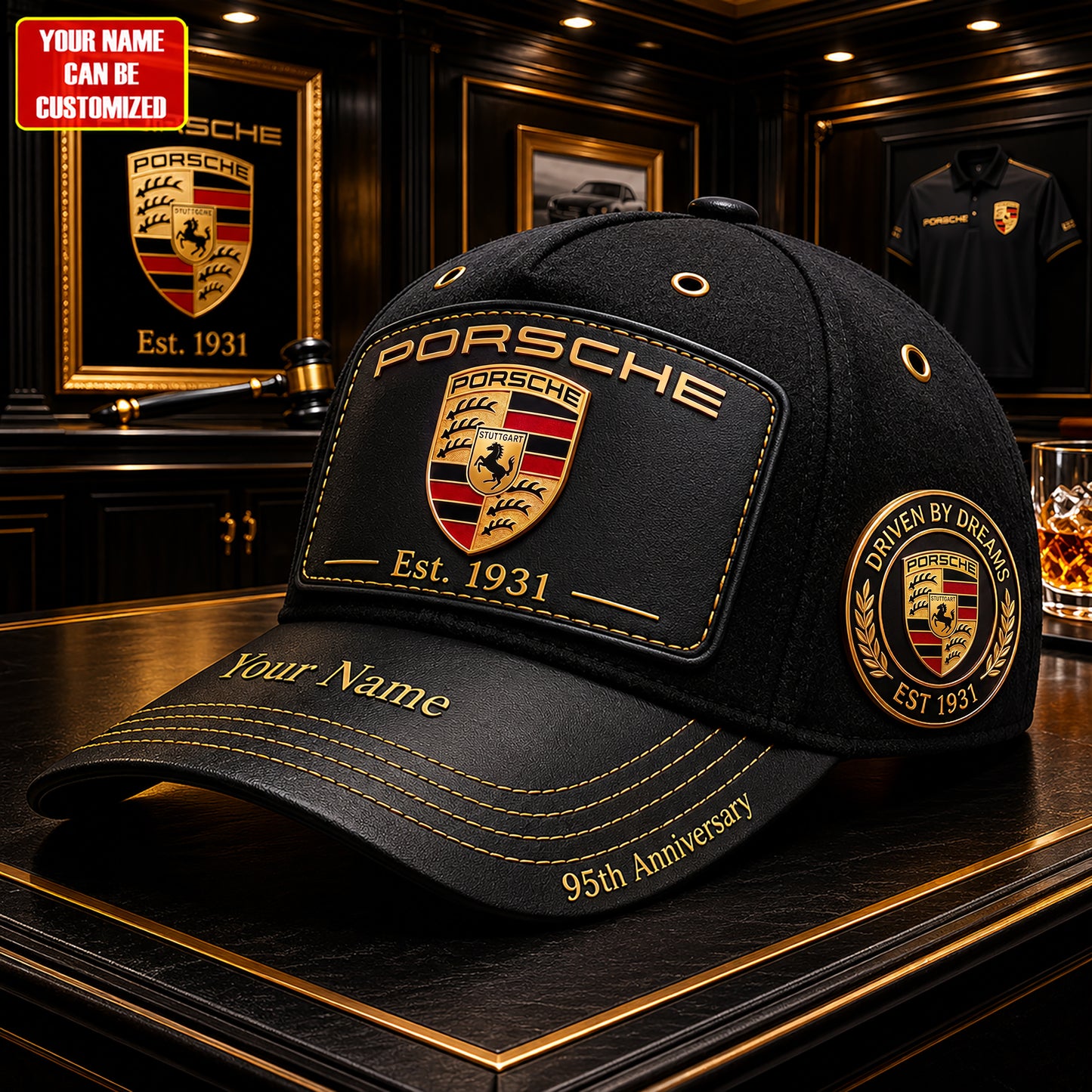 Personalized Pors Vintage 95TH Anniversary Leather Classic Cap (1931-2026)
