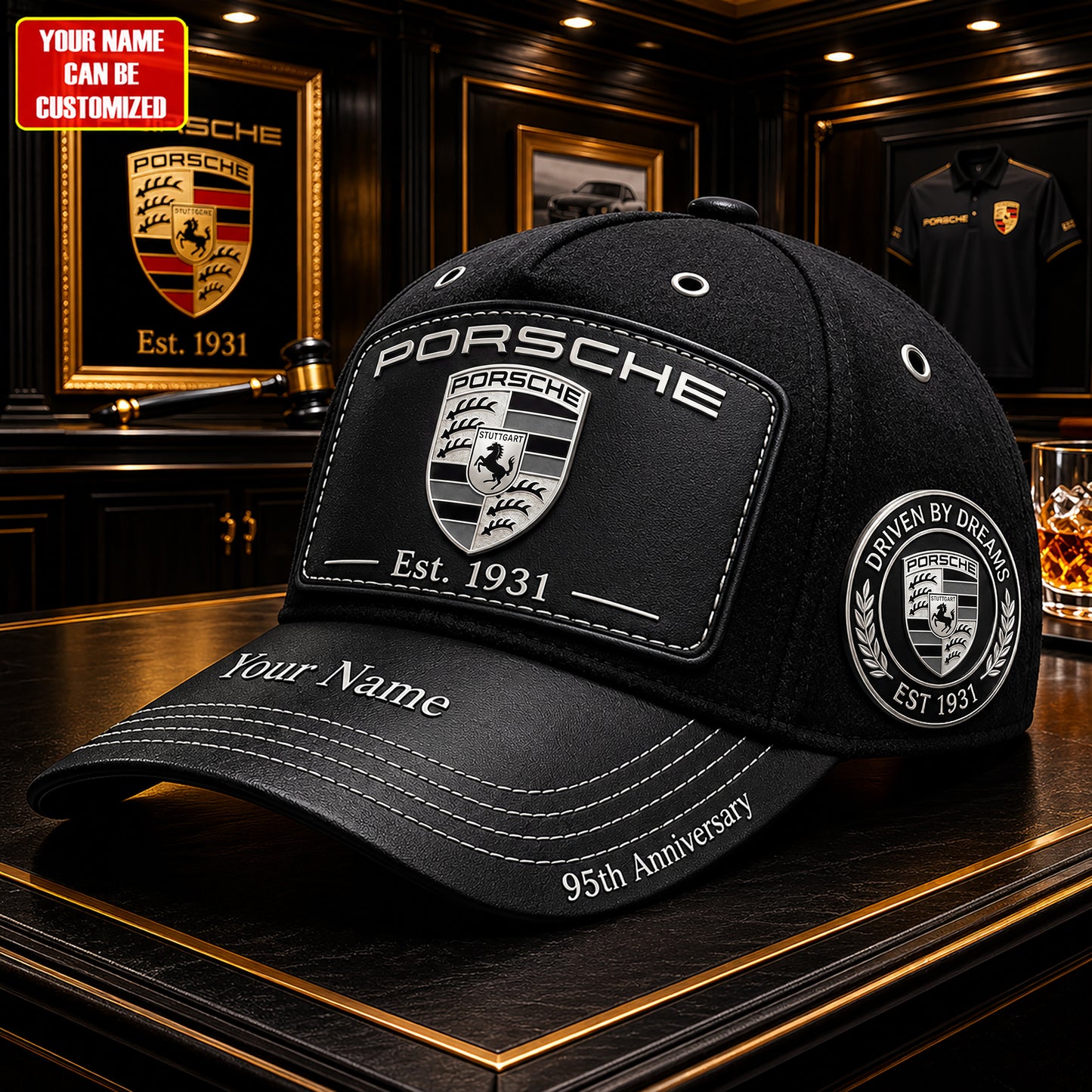 Personalized Pors Vintage 95TH Anniversary Leather Classic Cap (1931-2026)