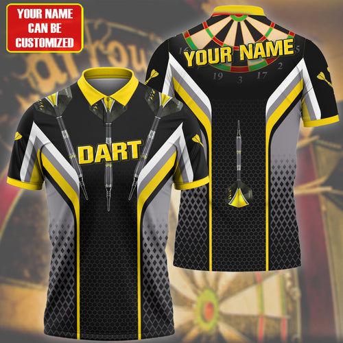 Personalized Name Yellow Darts Q7 All Over Printed Unisex Shirt Q230905
