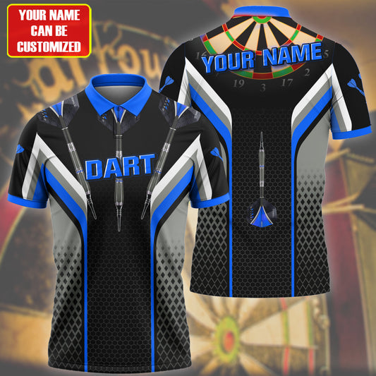 Personalized Name Blue Darts Q7 All Over Printed Unisex Shirt Q230905
