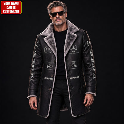 Personalized Merc 100TH Anniversary Leather Fleece Winter Coat (1926-2026)