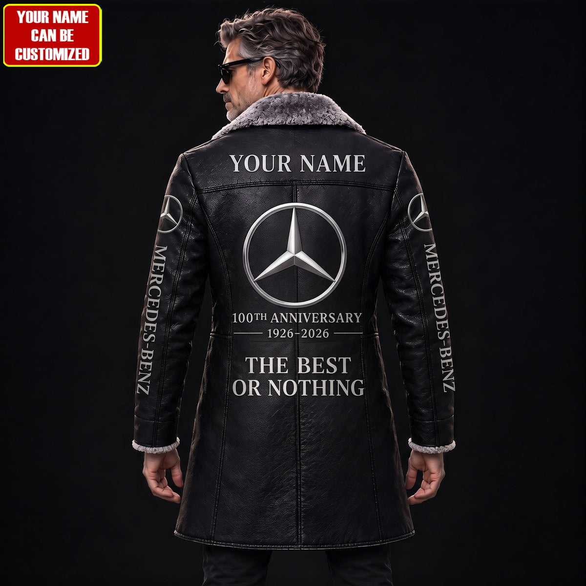 Personalized Merc 100TH Anniversary Leather Fleece Winter Coat (1926-2026)