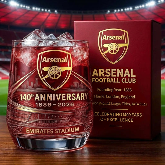 Personalized ASN 140 Years Anniversary Whisky , ASN Stadium Whiskey Glass, Holiday Gifts