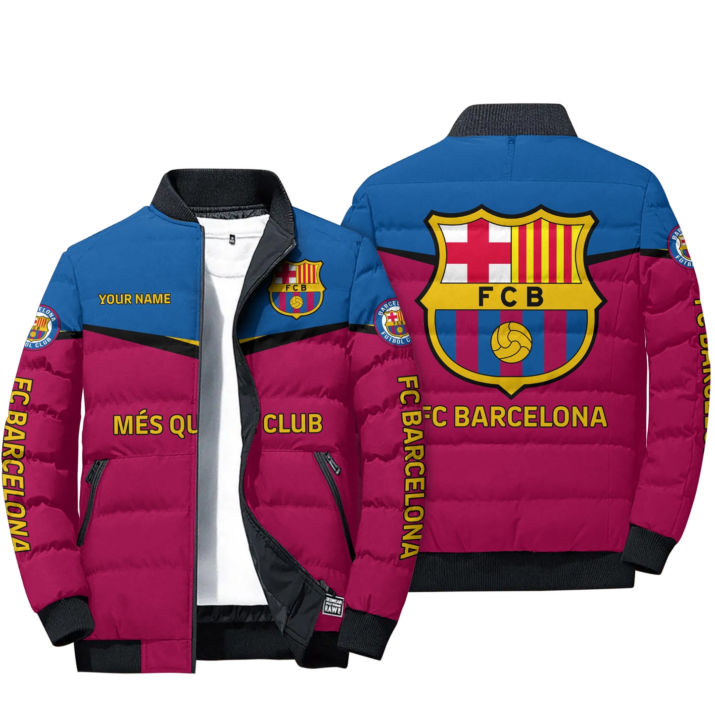 Personalized Barca FC Sport Puffer Jacket 3D V2