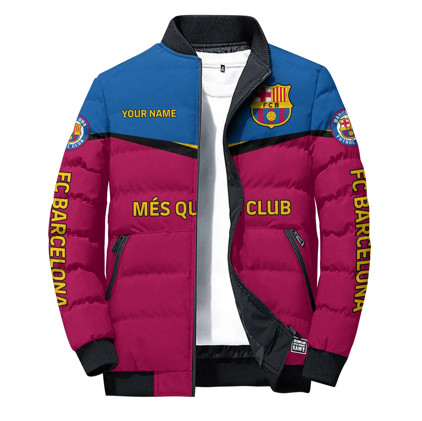 Personalized Barca FC Sport Puffer Jacket 3D V2