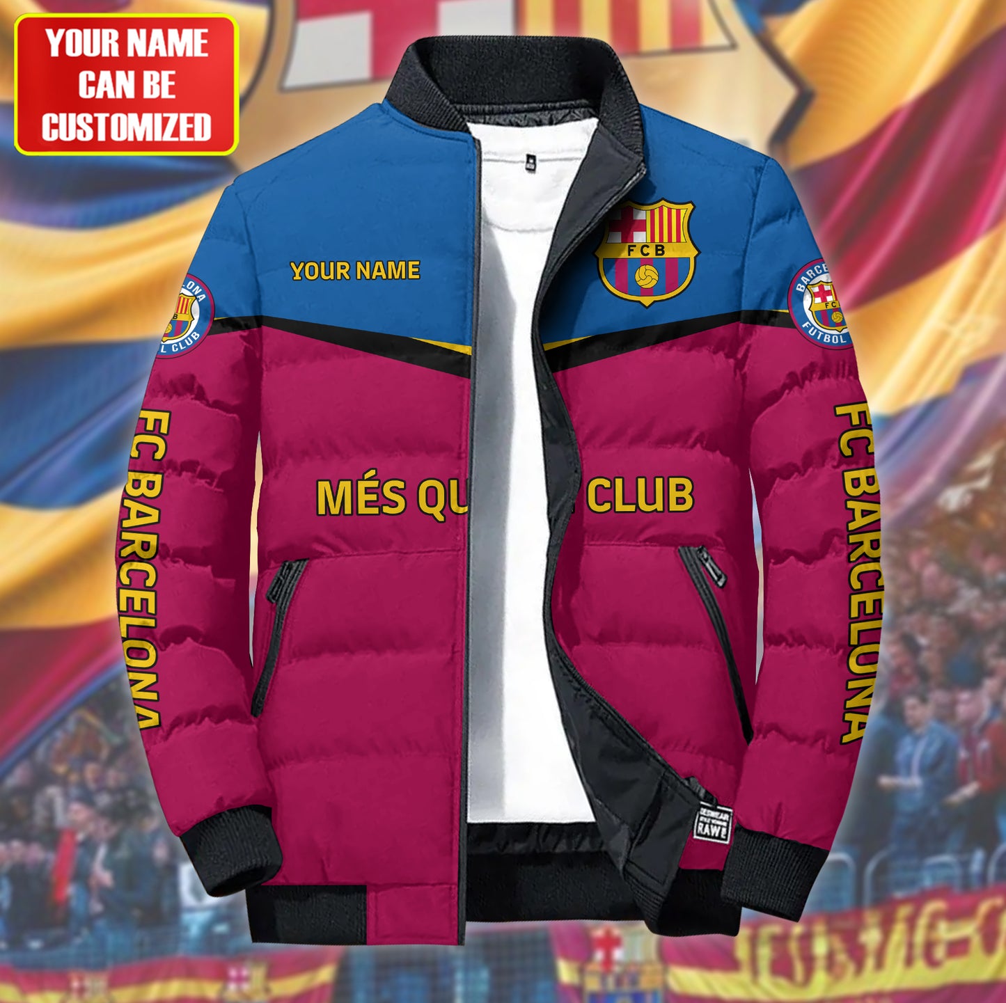 Personalized Barca FC Sport Puffer Jacket 3D V2