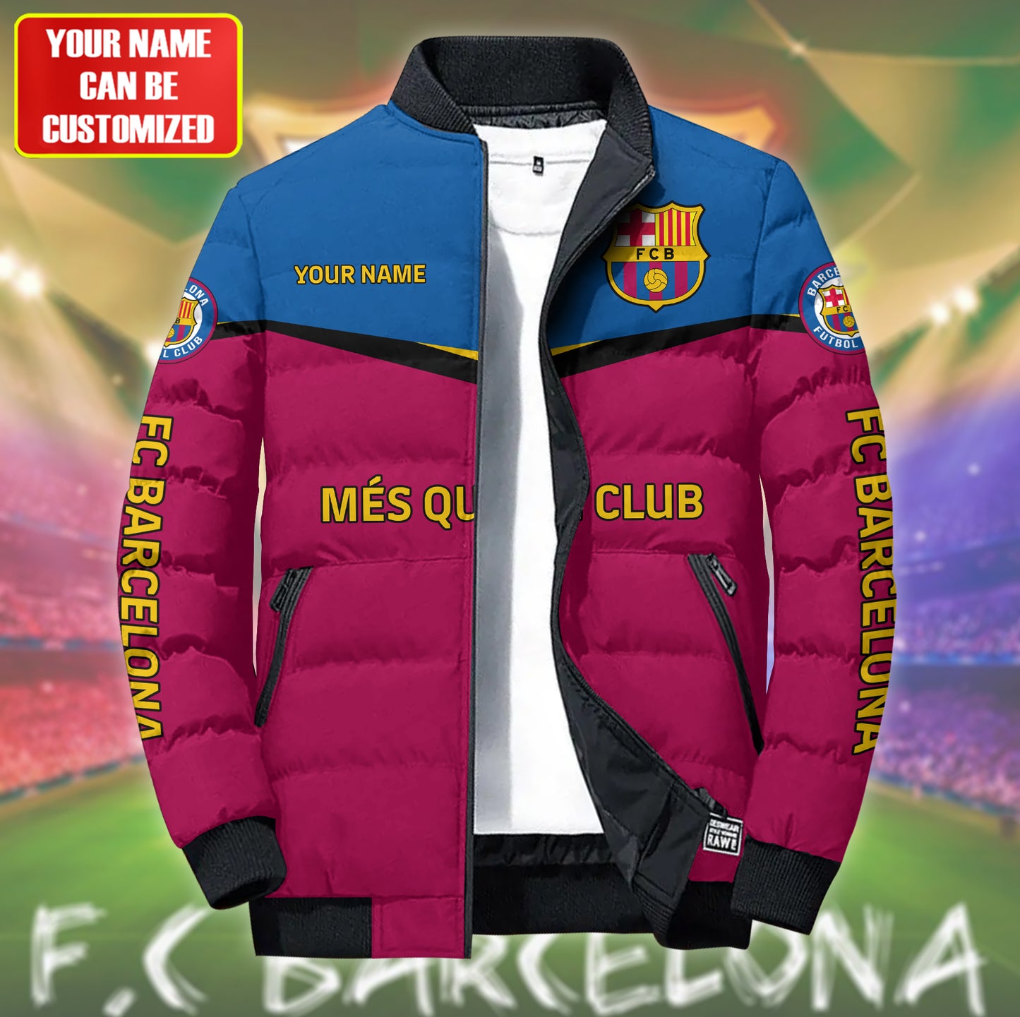 Personalized Barca FC Sport Puffer Jacket 3D V2