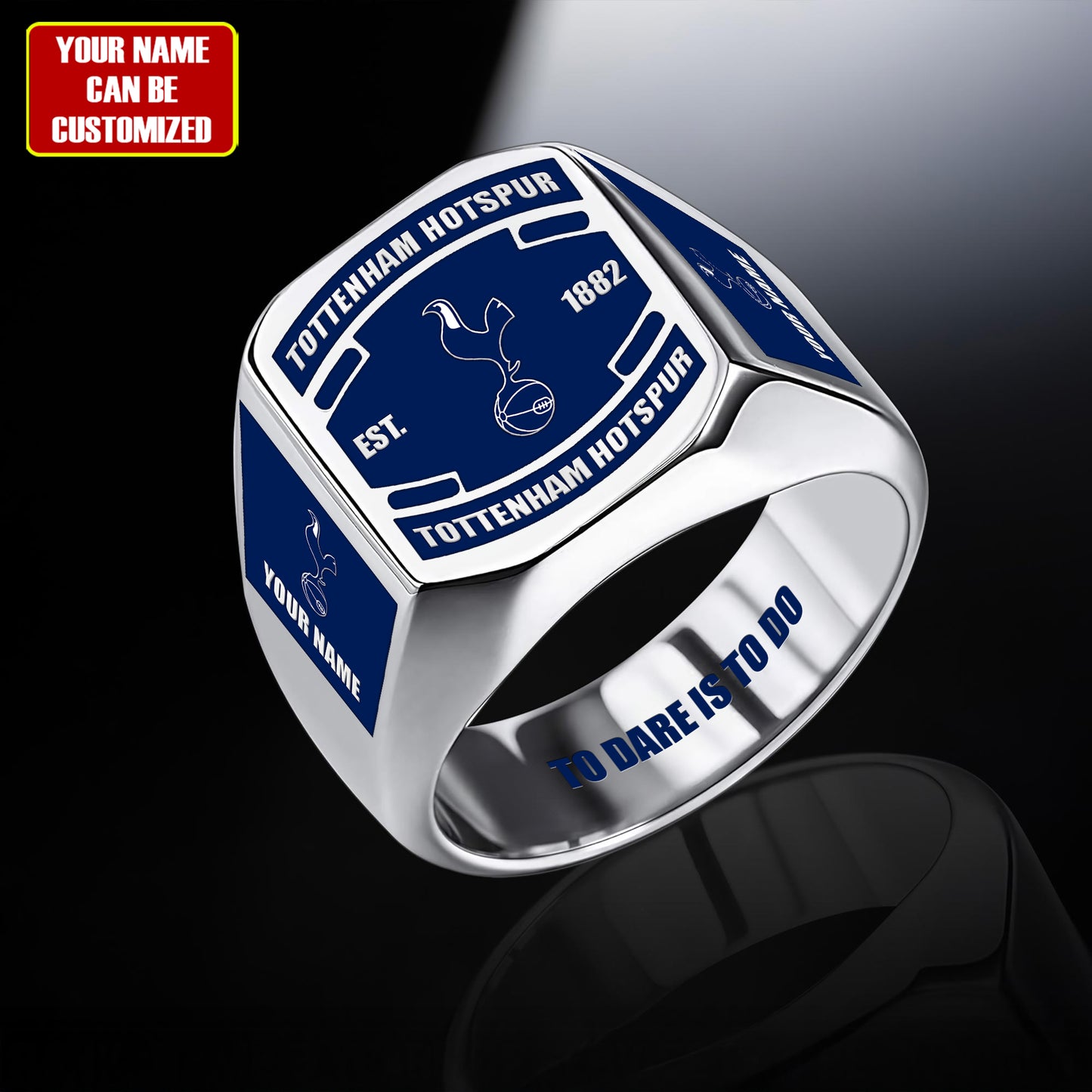 Tottenham FC Custom Name Classic Design Ring