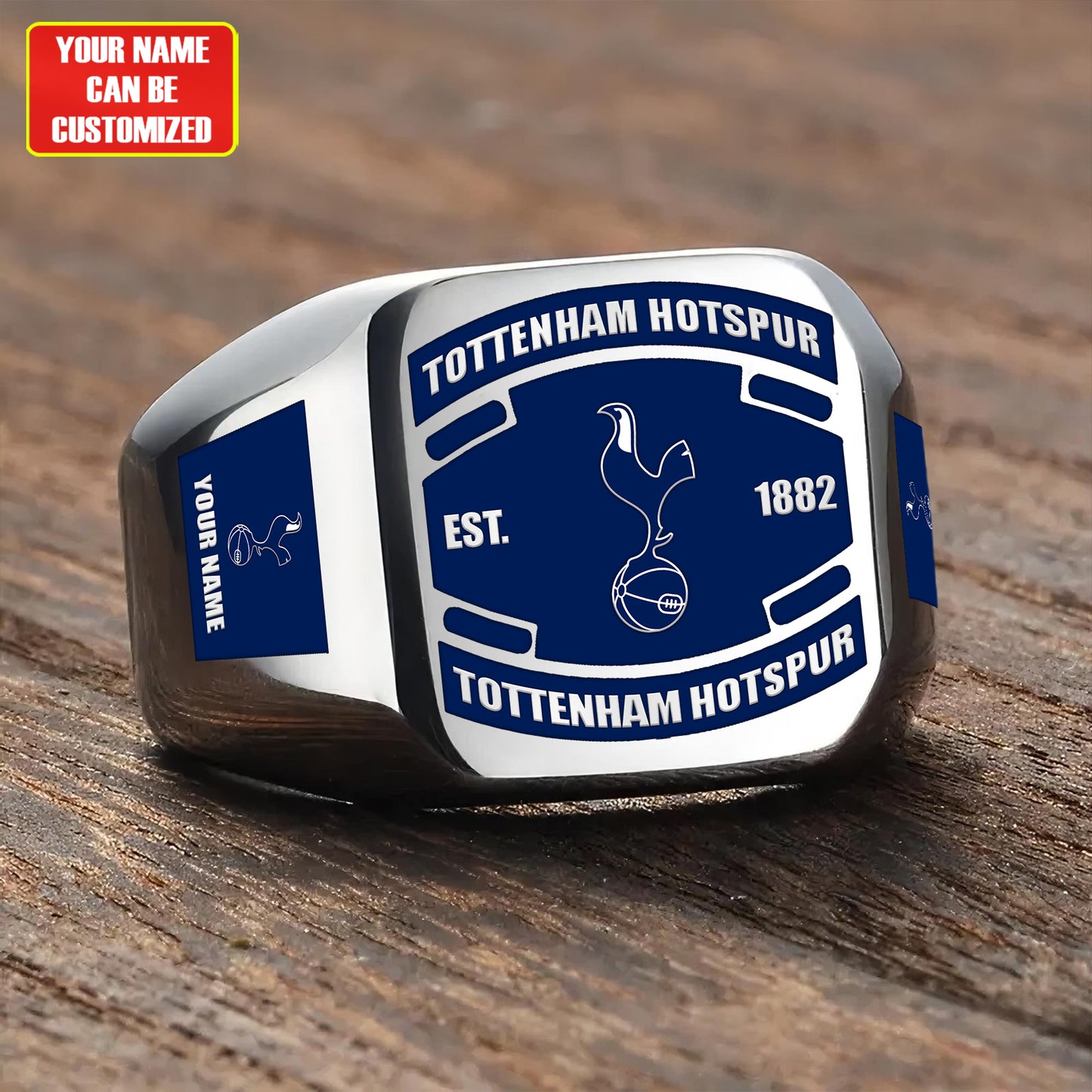 Tottenham FC Custom Name Classic Design Ring
