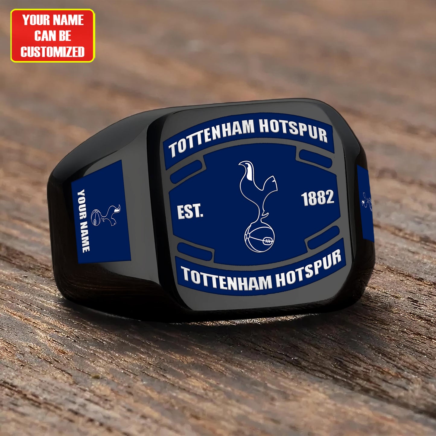 Tottenham FC Custom Name Classic Design Ring