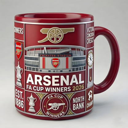 Personalized Arsenal Football Club Accent Mug , Cream Mug Gifts , Holiday Gifts