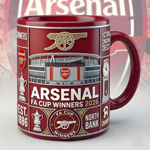 Personalized Arsenal Football Club Accent Mug , Cream Mug Gifts , Holiday Gifts