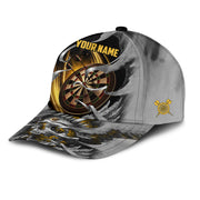 Personalized Name Yellow Skull Darts Classic Cap Q240208