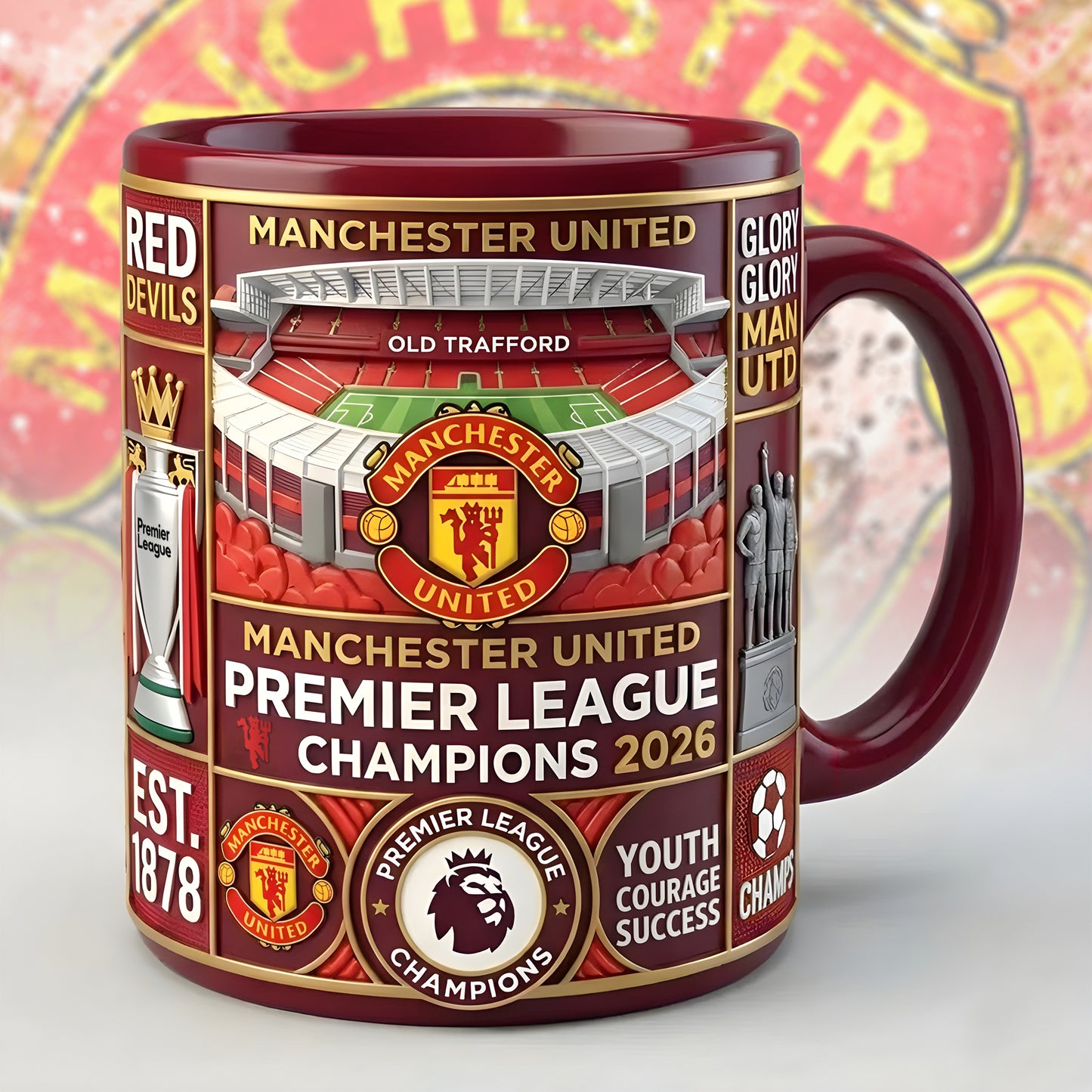 Personalized MU Football Club Accent Mug , Cream Mug Gifts , Holiday Gifts