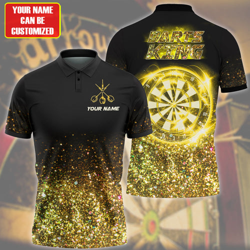 Personalized Name Yellow Darts King All Over Printed Unisex Shirt Q240401