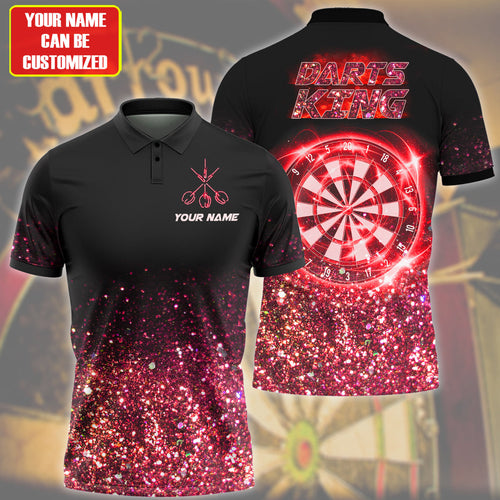 Personalized Name Red Darts King All Over Printed Unisex Shirt Q240401