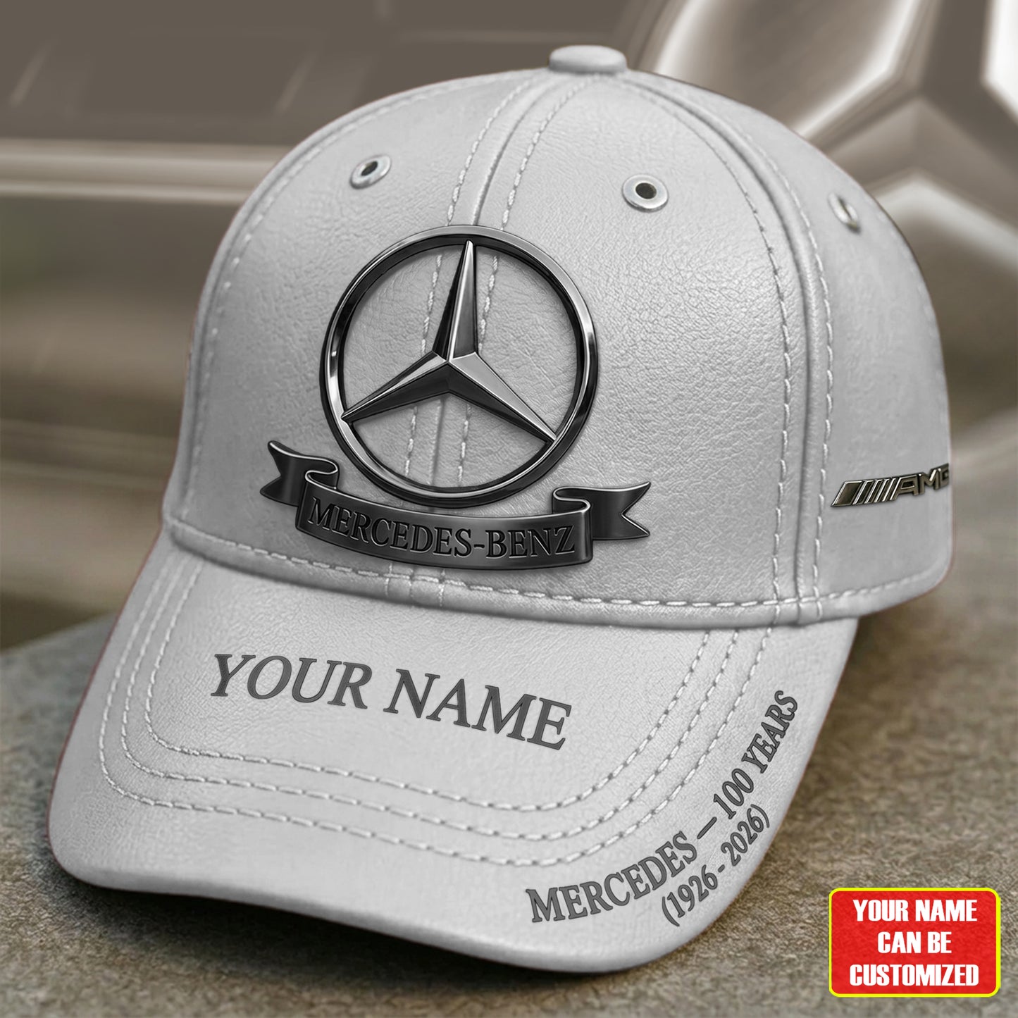 Personalized Merc AMG 100th Anniversary Leather Classic Cap (1926-2026)