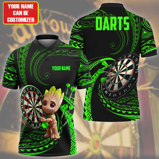 Personalized Name Gr Darts Tattoo Green Version All Over Printed Unisex Shirt Q240405