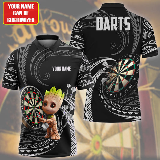 Personalized Name Gr Darts Tattoo Black Version All Over Printed Unisex Shirt Q240405