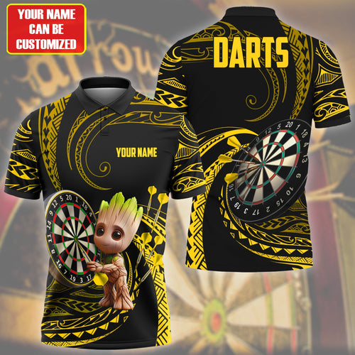 Personalized Name Gr Darts Tattoo Yellow Version All Over Printed Unisex Shirt Q240405