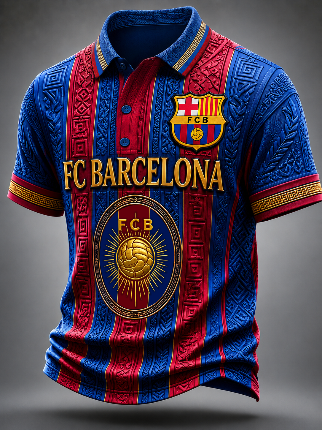 Personalized Barca FC Luxury Pattern Polo Shirt V2