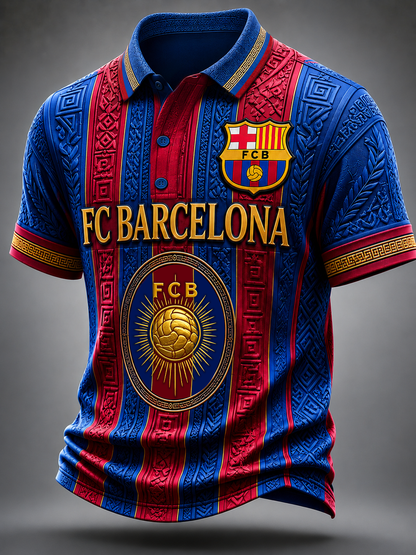 Personalized Barca FC Luxury Pattern Polo Shirt V2