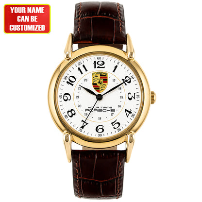 Personalized Pors Peugeot Leather Strap Watch
