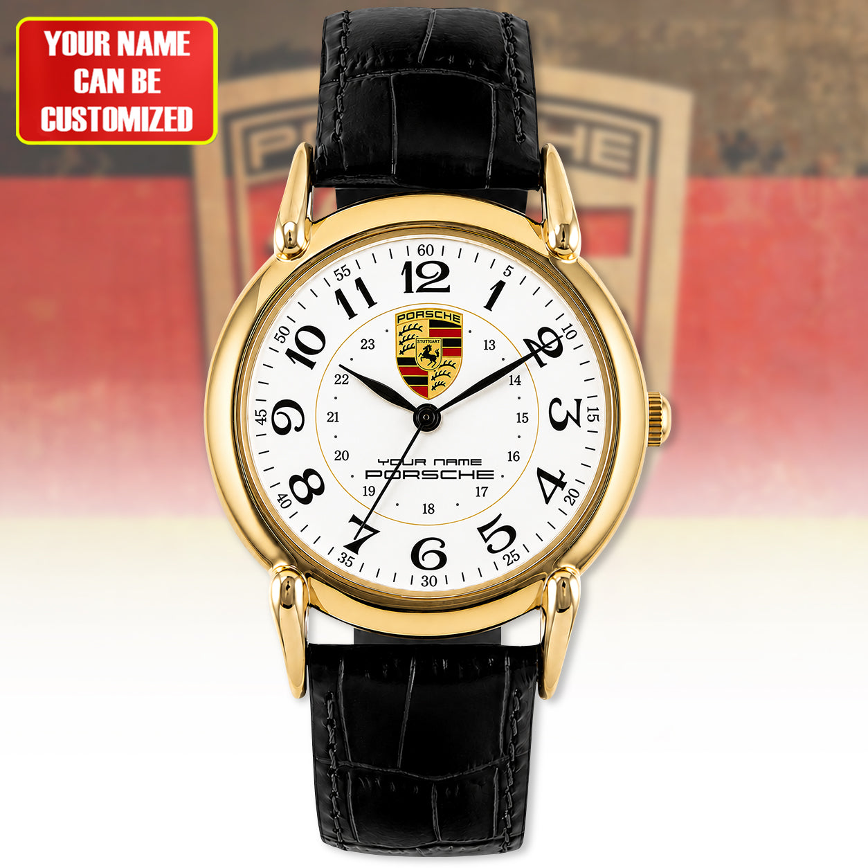 Personalized Pors Peugeot Leather Strap Watch