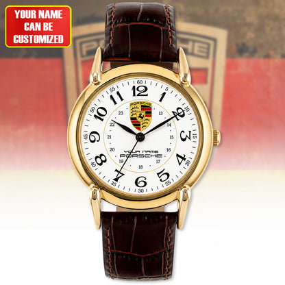 Personalized Pors Peugeot Leather Strap Watch