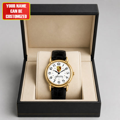Personalized Pors Peugeot Leather Strap Watch