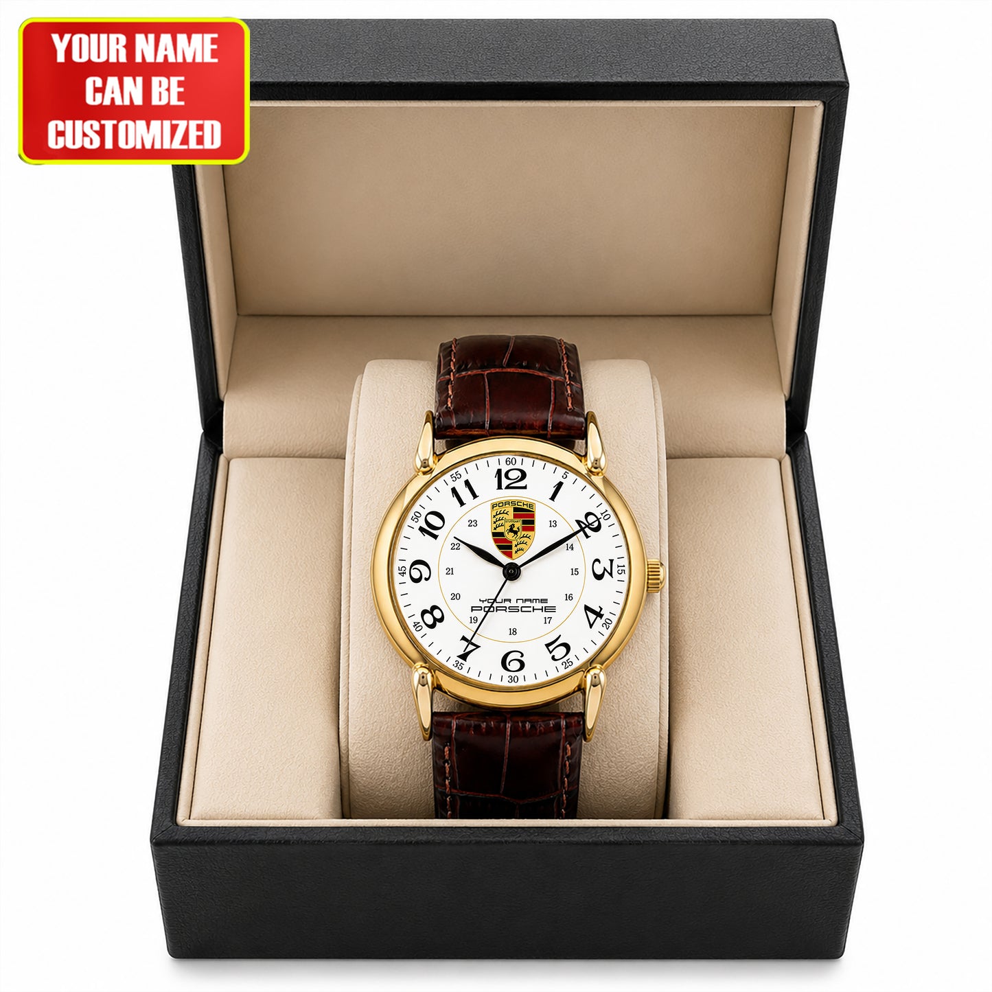 Personalized Pors Peugeot Leather Strap Watch